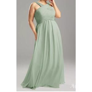 AW BRIDAL 8 M sage green Vienna wedding guest formal party maxi dress NEW B42